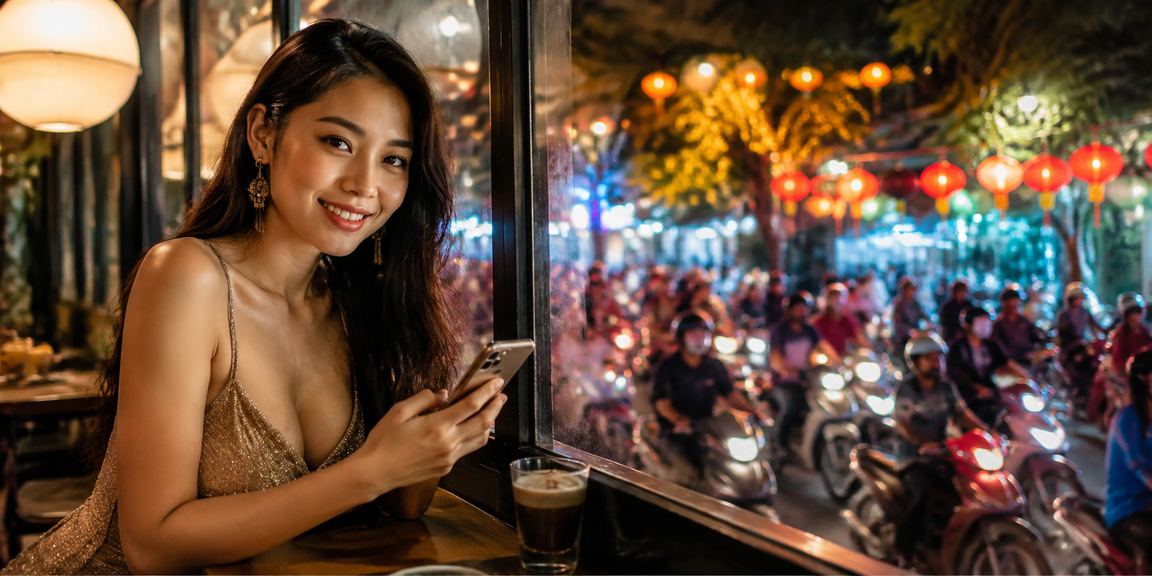 Người dùng Hà Nội vừa uống cà phê vừa chơi xổ số trên điện thoại di động