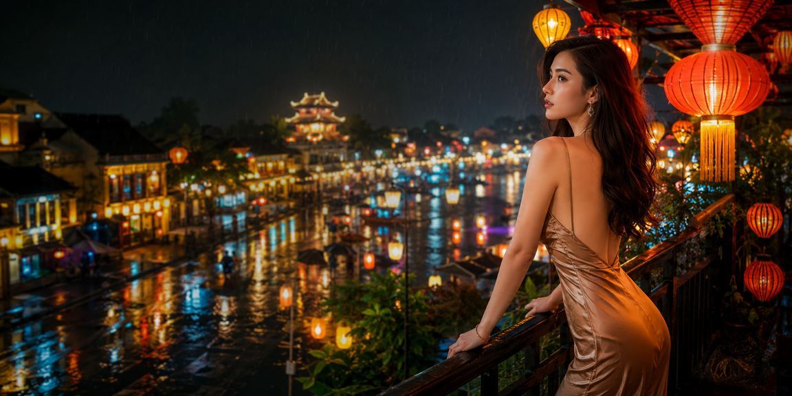 Người dùng tại chợ đêm Huế kiểm tra ưu đãi xổ số và tiền thưởng trên điện thoại